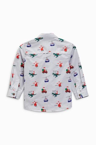 Grey Christmas Print Shirt (3mths-6yrs)